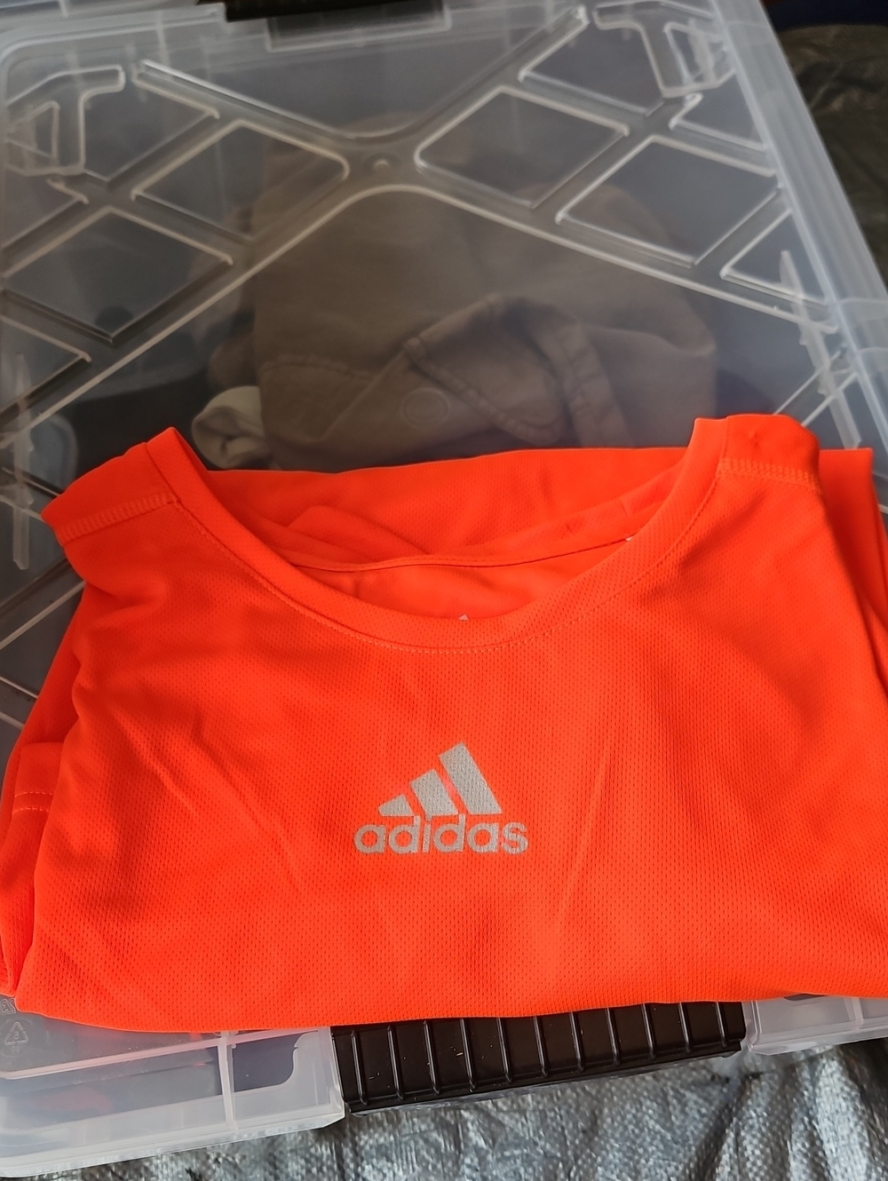 Adidas Climalite Bright Orange Mens Athletic Tee with Reflective Logo(15)